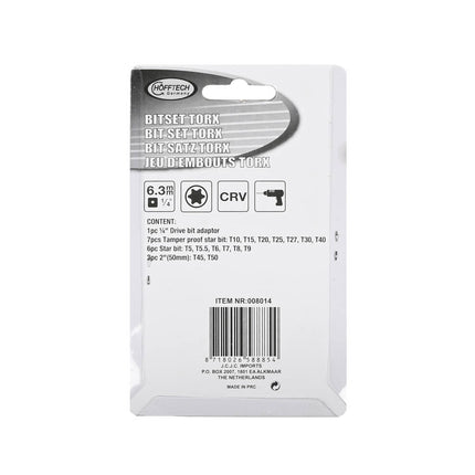 16-delige Torx Bitset Cr-V, Ideaal voor Diverse Klusprojecten