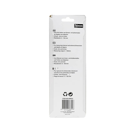 Schuifmaat Metaal 150mm, Dubbele Schaal, Nauwkeurig Dieptemeten