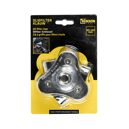 Verstelbare Oliefilter Klauw 63-102 mm, ideaal voor auto-onderhoud.