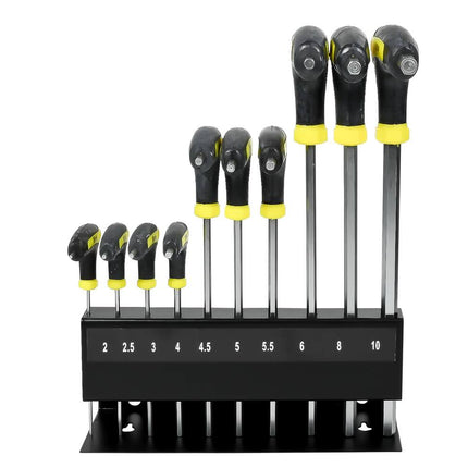 Inbusset 10-delig Cr-V: 2-10mm, ideaal voor montage en reparaties.