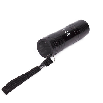 Taschenlampe 1W COB Schwarz, 55 Lumen, 8,5x2,5 cm, ideal zum Campen.