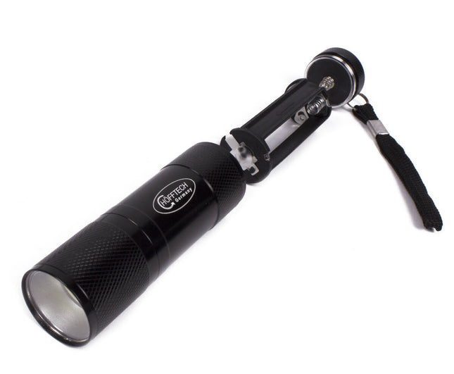 Zaklamp 1W COB Zwart, 55 lumen, 8,5x2,5 cm, ideaal voor kamperen.