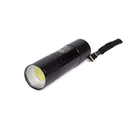 Taschenlampe 1W COB Schwarz, 55 Lumen, 8,5x2,5 cm, ideal zum Campen.