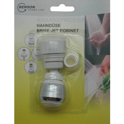 Chroom Witte Kraansproeier: 360° draaibaar, M22/M24, multi-standen.