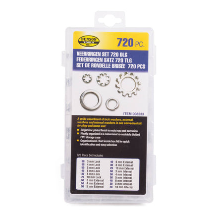 Veerringen Set 720 dlg - 3 types, 6 maten, ideaal voor reparaties.