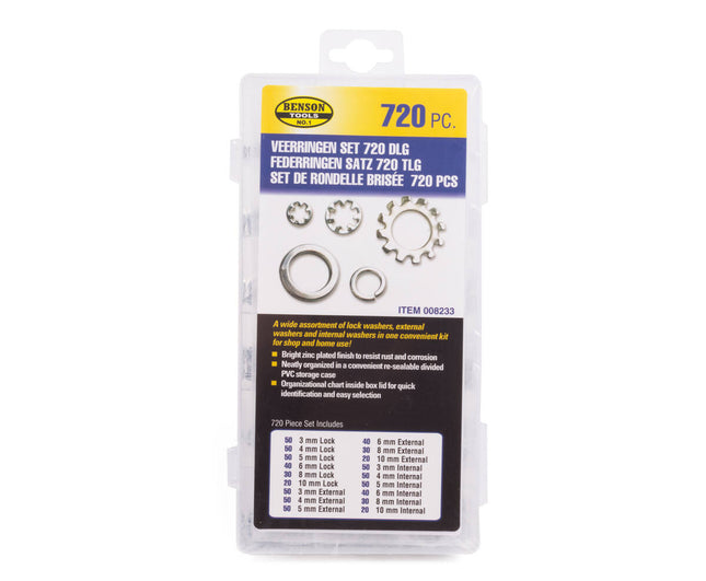 Veerringen Set 720 dlg - 3 types, 6 maten, ideaal voor reparaties.