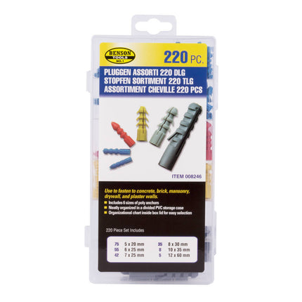 Pluggen Set 220 dlg - Ideaal voor Beton- en Steenprojecten