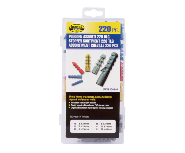 Pluggen Set 220 dlg - Ideaal voor Beton- en Steenprojecten