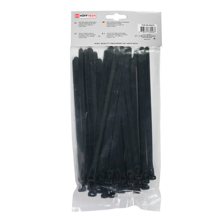 Zwarte Loskoppelbare Tie Ribs 7.6x200mm, 50 stuks voor kabelbeheer