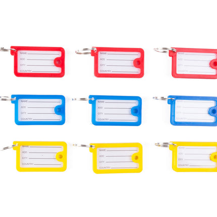 9-delige Rechthoekige Sleutellabel Set met Ophangfunctie 4,5x2,5 cm