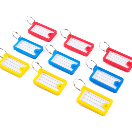9-delige Rechthoekige Sleutellabel Set met Ophangfunctie 4,5x2,5 cm