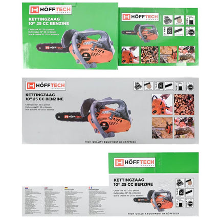 Kettingzaag 10" 25CC Benzine, 0,9 PK, 23 m/s, Tuinonderhoud