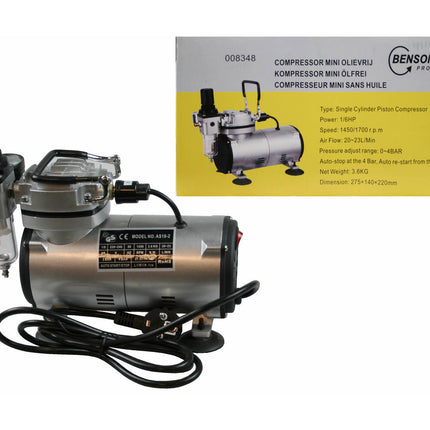 Mini Olievrije Compressor 12V, Ideaal voor Airbrush Projecten