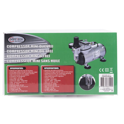 Mini Olievrije Compressor 12V, Ideaal voor Airbrush Projecten