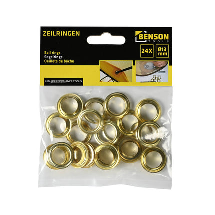 Zeilringen 24 dlg Ø13mm IJzer/Koper voor Tenten & Lederbewerking