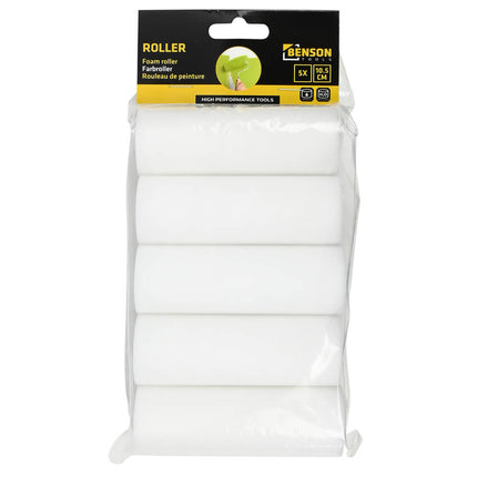 Lakroller Foam 10 cm Set 5 Stuks - Voor Gladde Verf- en Lakafwerking