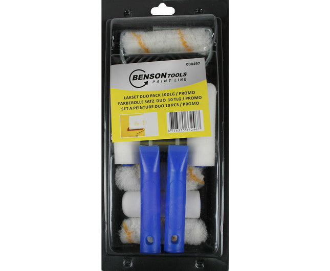 Lakset 10-dlg: 3x4" Acryl & HD Rollen, Beugels, Verfbakken