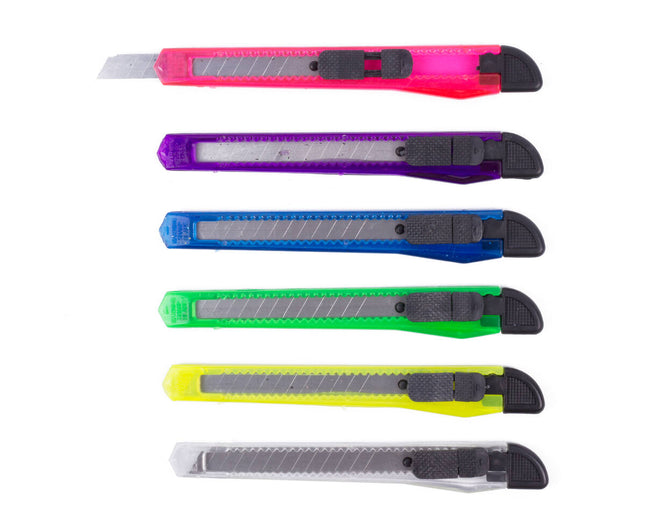 Afbreekmessen Set 9 mm, 6 stuks voor papier/karton snijden