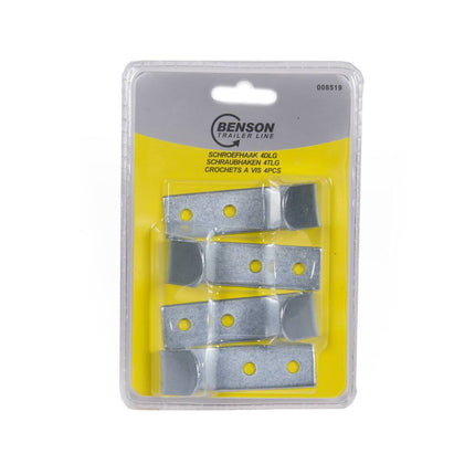 Touwhaak 4 dlg - 7cm Metaal, Binnen/Buiten, Voor Spanrubbers & Touw