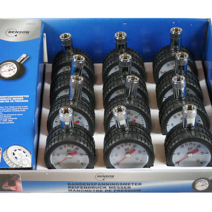 Bandenspanningsmeter 0-60 PSI/0-4 BAR, ideaal voor auto's en fietsen