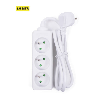 Steckdosenleiste 3-fach, 1,5 m Kabel, 3680 W, für Frankreich/Belgien.