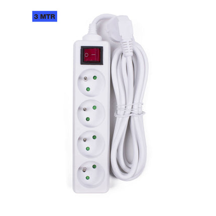 Steckdosenleiste 4-fach, Schalter, 3m Kabel, FR/BE, 3680W