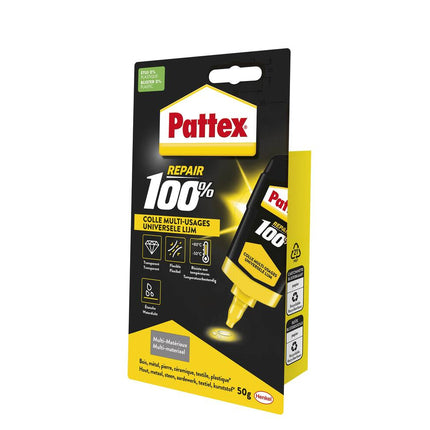Pattex 100% Lijm 50gr: Voor hout, glas, kunststof; weerbestendig.