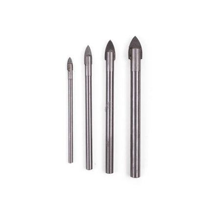Glasboorset 4 dlg 3-8 mm voor precisieboren in tegels en spiegels