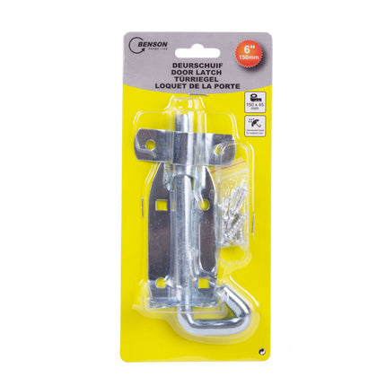 Deurschuif 150 mm gegalvaniseerd voor deuren en kasten met bevestiging