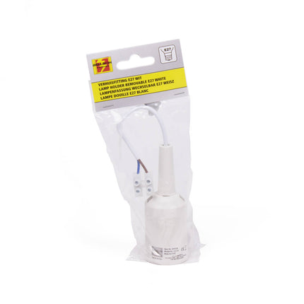 E27 Verhuisfitting Wit: Incl. Kabel & Ophangoog, Voor Snel Licht