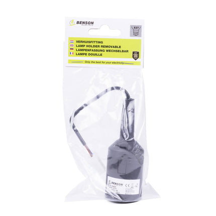 Zwarte E27 Verhuisfitting - Ideaal voor Snelle Verbouw- of Verhuisverlichting