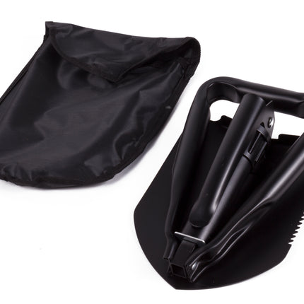 Schep opklapbaar multifunctioneel – Kleur zwart, Materiaal staal, Totale lengte 57,5 cm