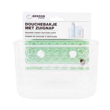 Transparant Douchebakje L: 17,5x8x12cm, Zuignapbevestiging voor Badkamer