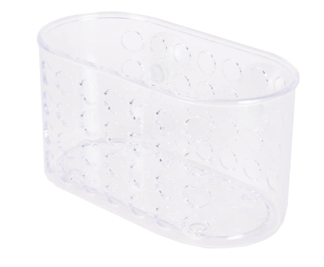 Transparant Douchebakje 16x8x8cm met Zuignappen, 1L Opbergruimte