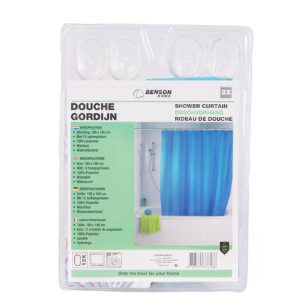 Douchegordijn Set 2-delig - 180x180 cm - Vrolijk, Waterafstotend
