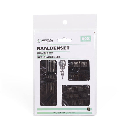 Naaldenset 60 dlg met Draaddoorsteker voor Naai- en Borduurwerk