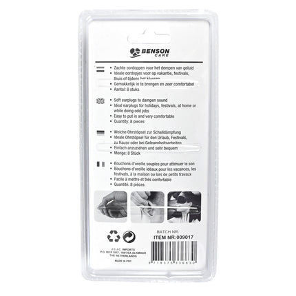 Oordoppen 8 dlg – Aantal 8 stuks