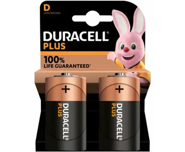 Duracell Plus D Batterijen 1.5V - 2 Stuks, Ideaal voor Speelgoed