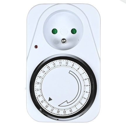 Tijdklok A-pin 24u, 260V, 16A, ideaal voor verlichting & verwarming