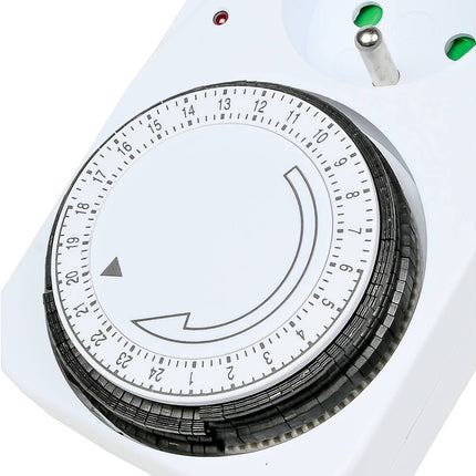 Tijdklok A-pin 24u, 260V, 16A, ideaal voor verlichting & verwarming
