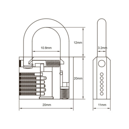Hangslot 20mm - Gehard Staal, Messing Behuizing, Voor Schuren/Poorten