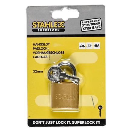 Hangslot 32 mm, Weerbestendig, Inclusief 3 Sleutels voor Poorten