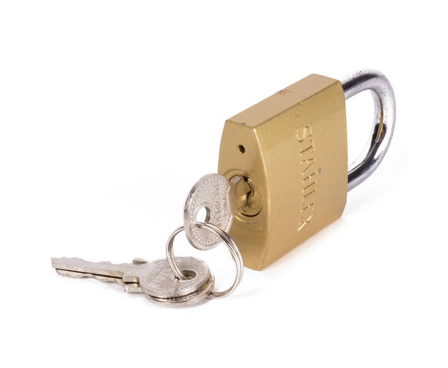 Hangslot 38 mm: Geharde Stalen Beugel, Messing Behuizing, 3 Sleutels