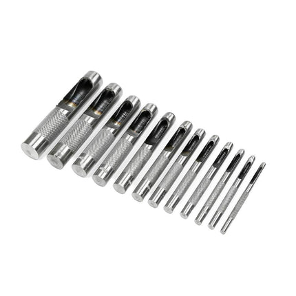 12-delige Holpijpset Jumbo: Cr-V staal, maten 2,5-16mm, ideaal voor leer.