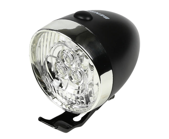Fietskoplamp 3 LED Zwart, Voorvorkmontage, 3x AAA, Stijlvolle Verlichting