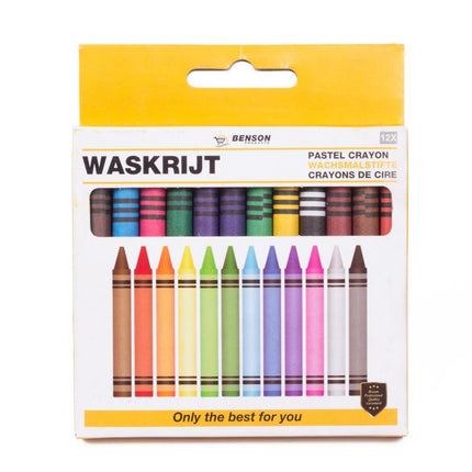 Waskrijt 12 dlg ø8 mm – 8,9 cm, 0.8 cm, Voor kinderen vanaf 2 jaar - Uitwasbaar