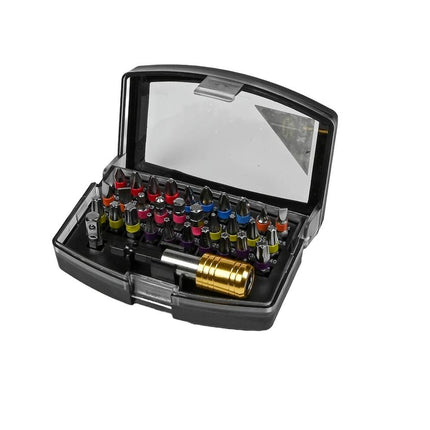 32-tlg. Cr-V Bit-Set mit Schnellwechselhalter für vielseitige Schraubarbeiten