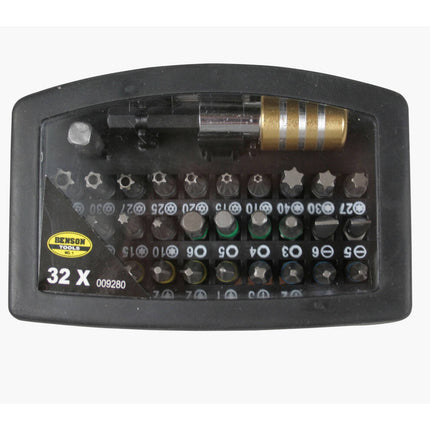 32-tlg. Cr-V Bit-Set mit Schnellwechselhalter für vielseitige Schraubarbeiten