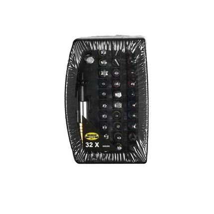 32-tlg. Cr-V Bit-Set mit Schnellwechselhalter für vielseitige Schraubarbeiten