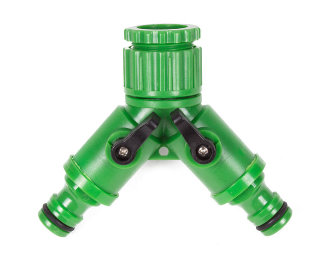 Water Snelkoppeling 2-Weg, 1/2"-3/4", Voor Tuinslangen Aansluiten